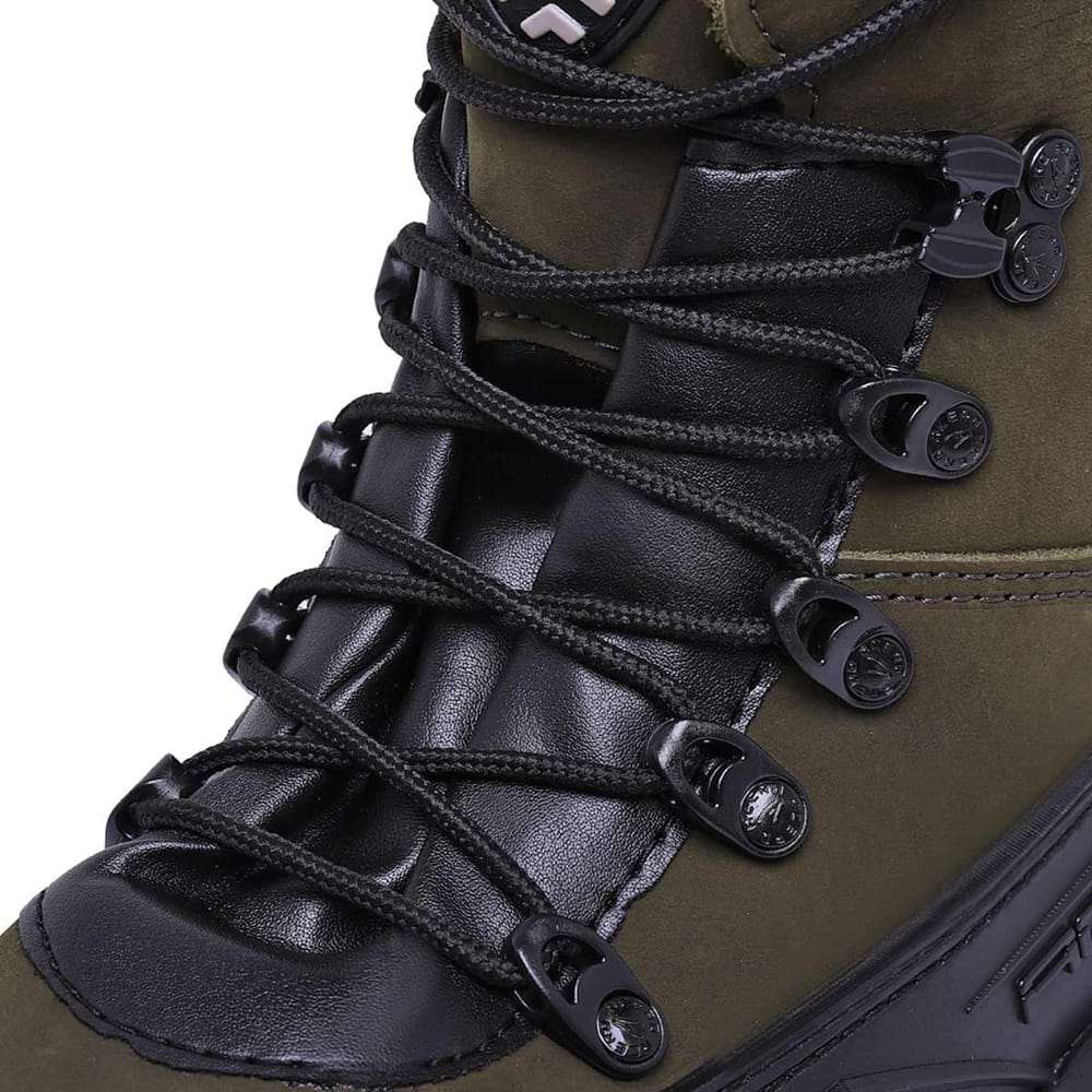LEATHER TIGER OLIVE BOOT