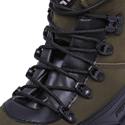 LEATHER TIGER OLIVE BOOT