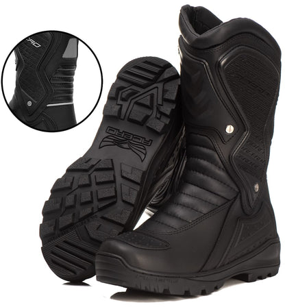 LEATHER TOURING BLACK BOOT
