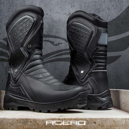 LEATHER TOURING BLACK BOOT